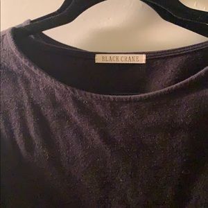 Black crane flannel dress